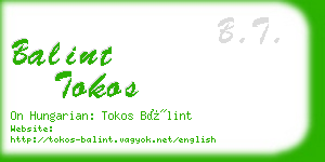 balint tokos business card